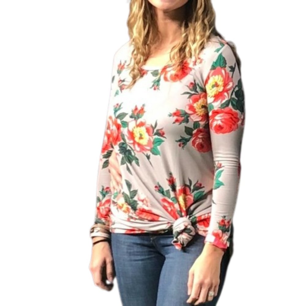 Matilda Jane Say I'm a Dreamer Gray Small Floral Long Sleeve Women's Dress EUC - Picture 3 of 14